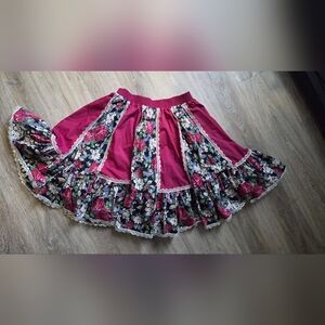 Floral Burgundy Skirt